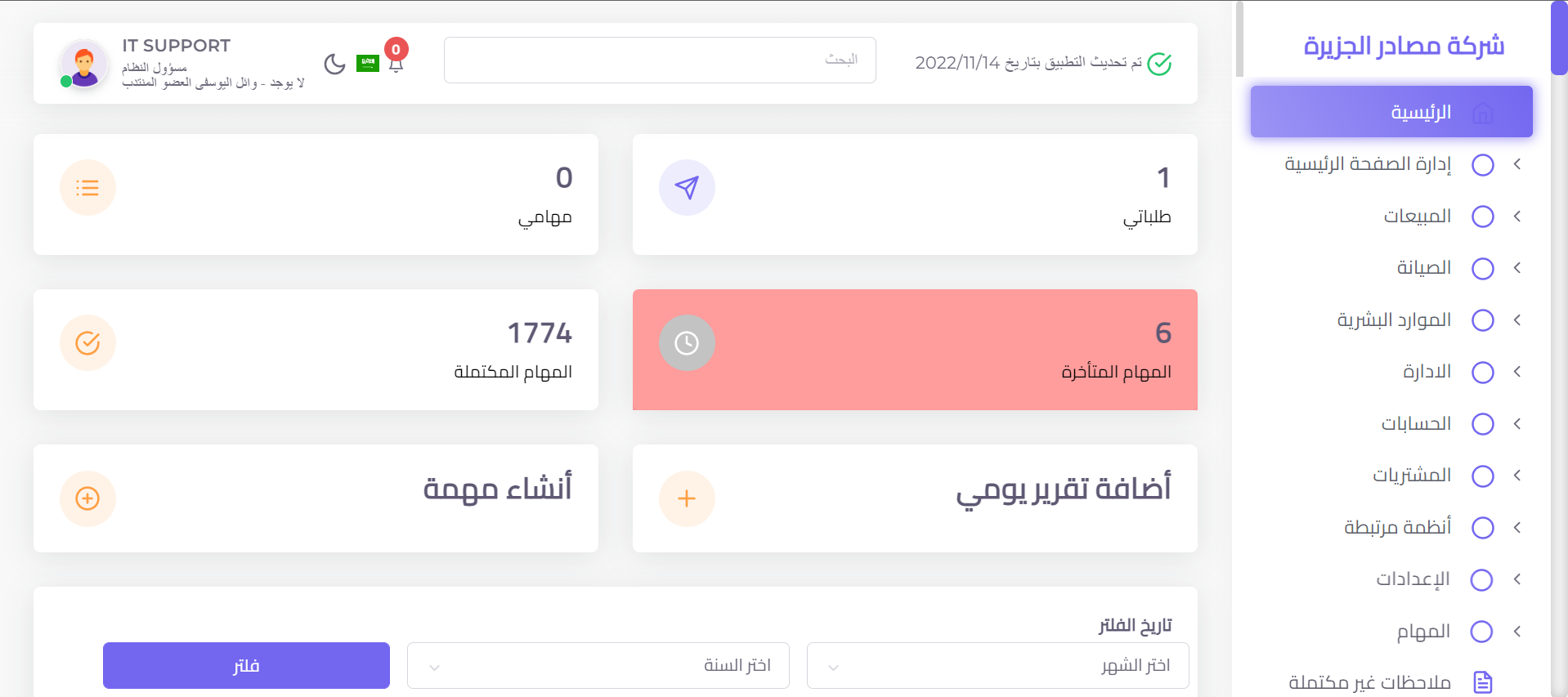 Masader operations dashboard